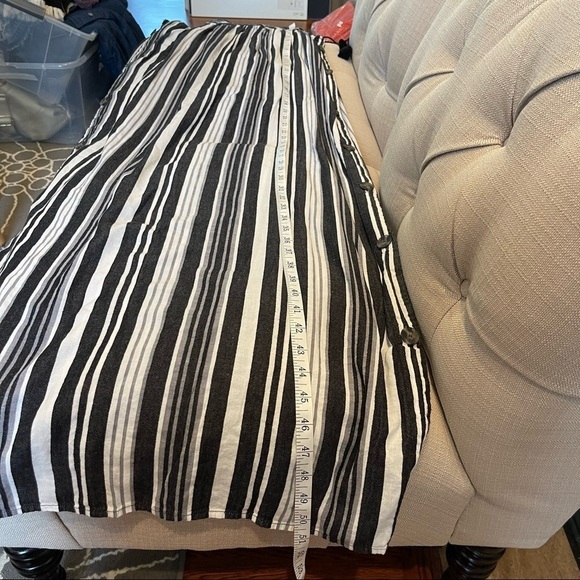 Madewell Striped Side-Button Maxi Dress Black/Gray/White Size 2 - Picture 8 of 9